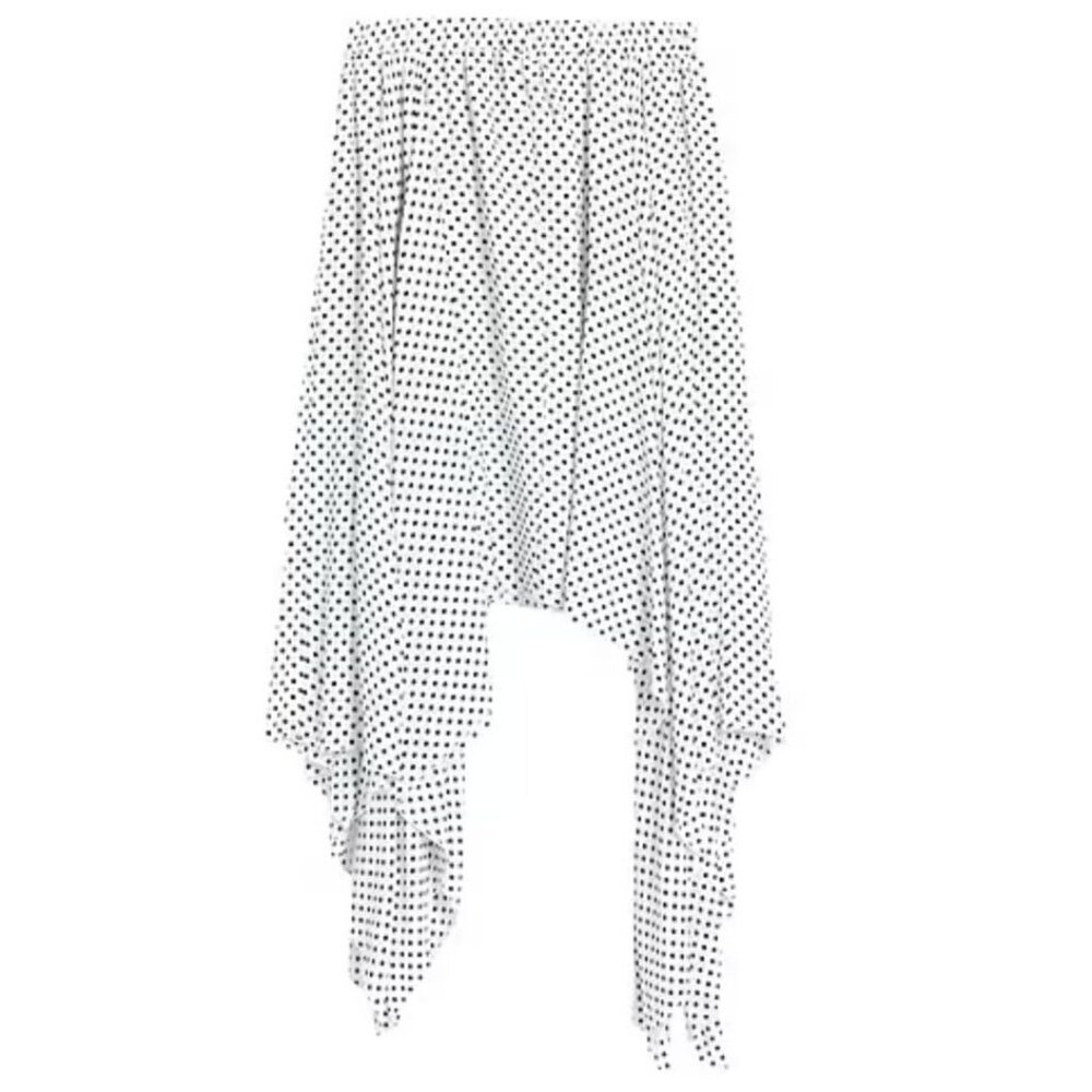 YOOX Carla G Asymmetrical Hem Polka Dot Size XS 90s